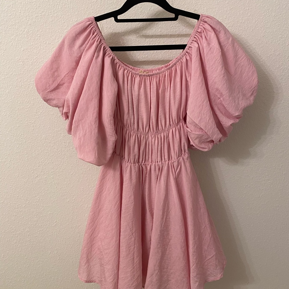 Altar'd State Pink Off-Shoulder Dress